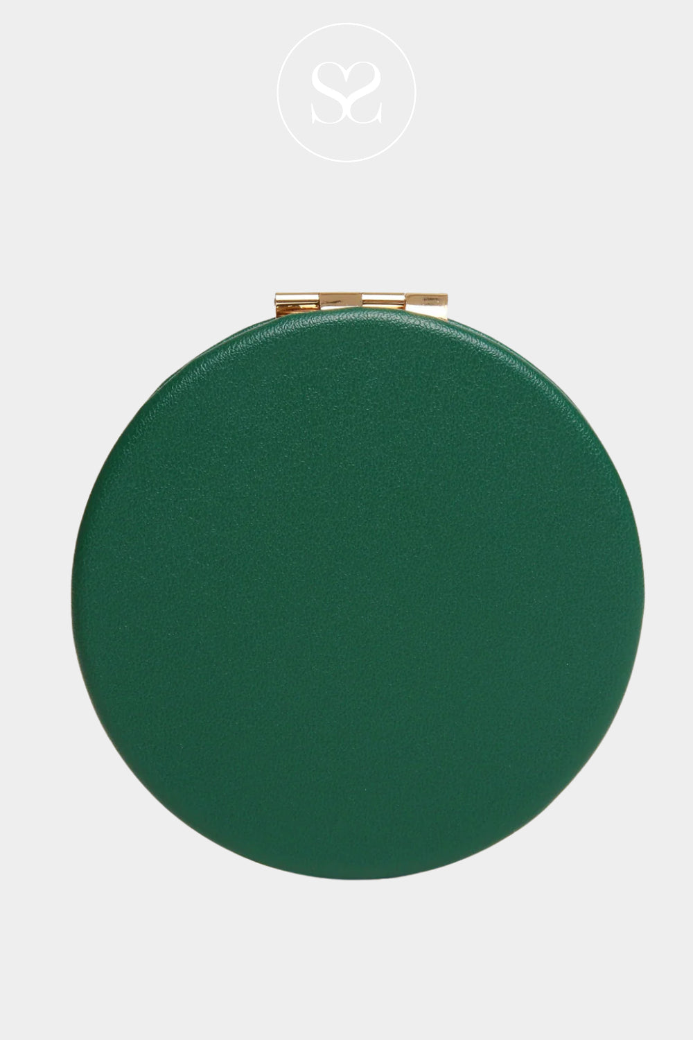 ALICE WHEELER TEAL ROUND PURSE-SIZED COMPACT MIRROR FOR WOMEN