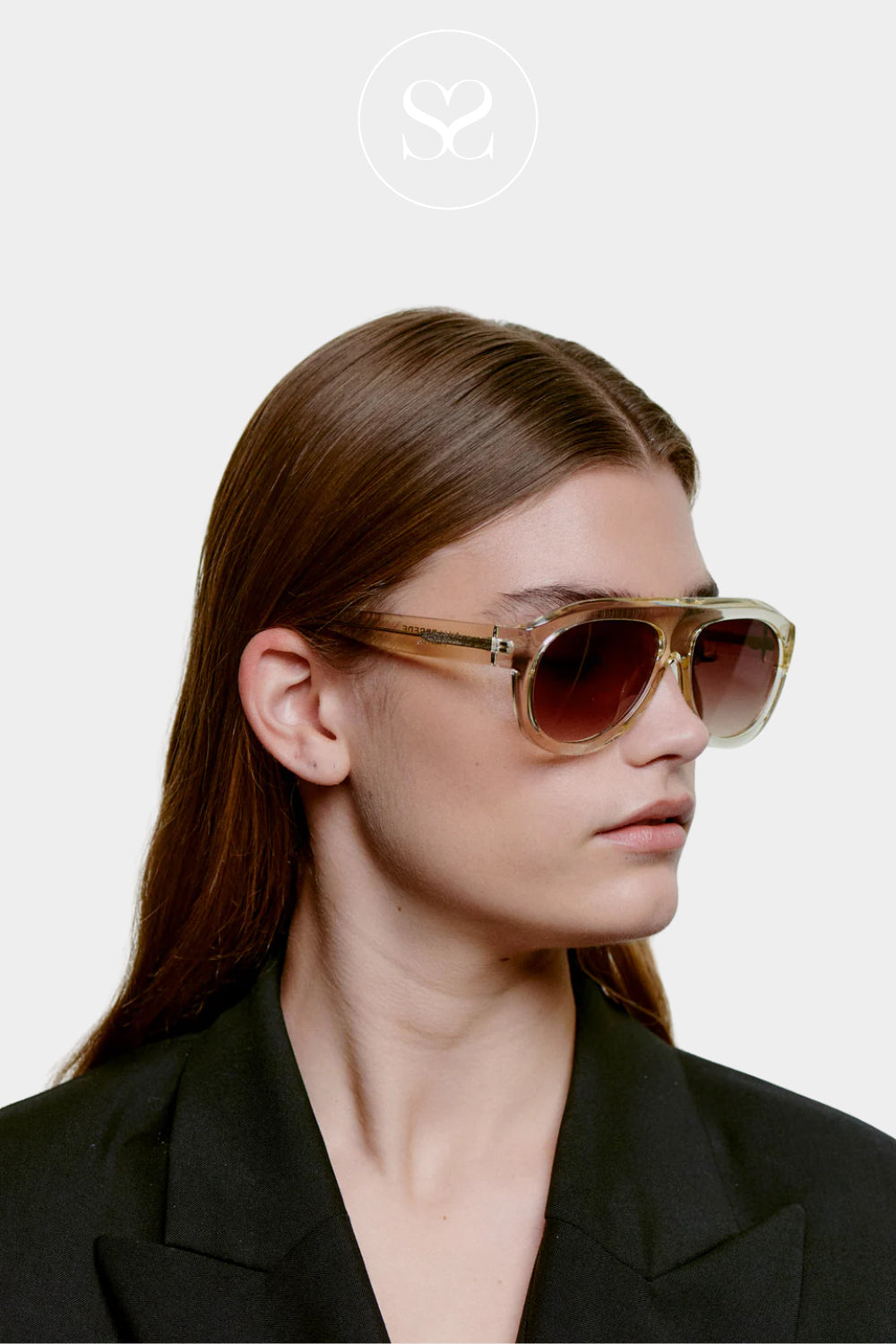A.KJAERBEDE Ecru/ Transparent Sunglasses -Rio