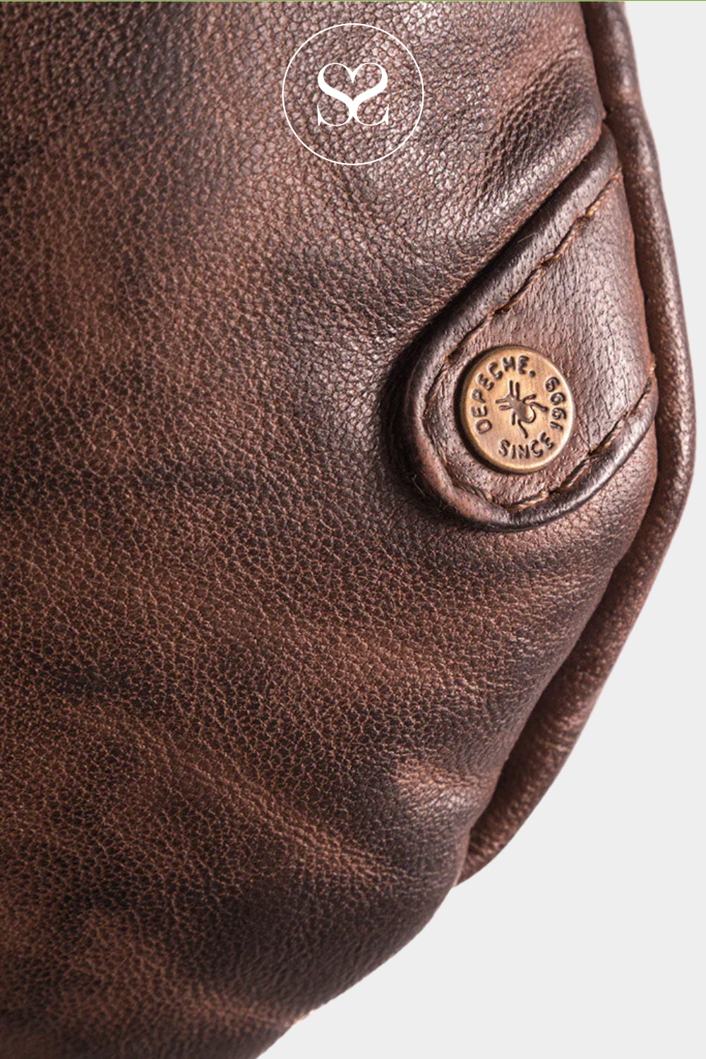 Depeche Chocolate Brown Leather Crossbody Bum bag 15814