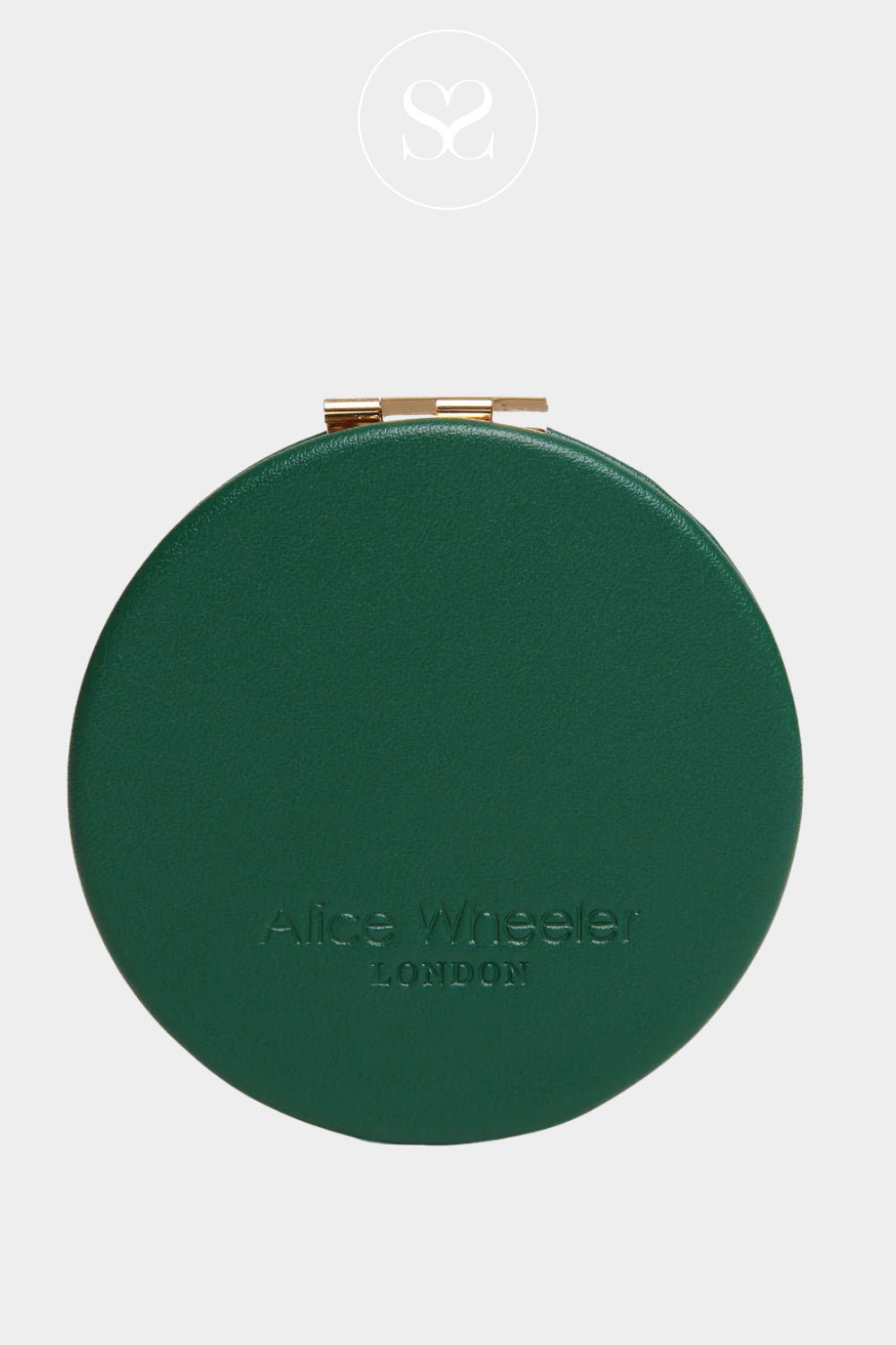 ALICE WHEELER TEAL ROUND COMPACT MIRROR