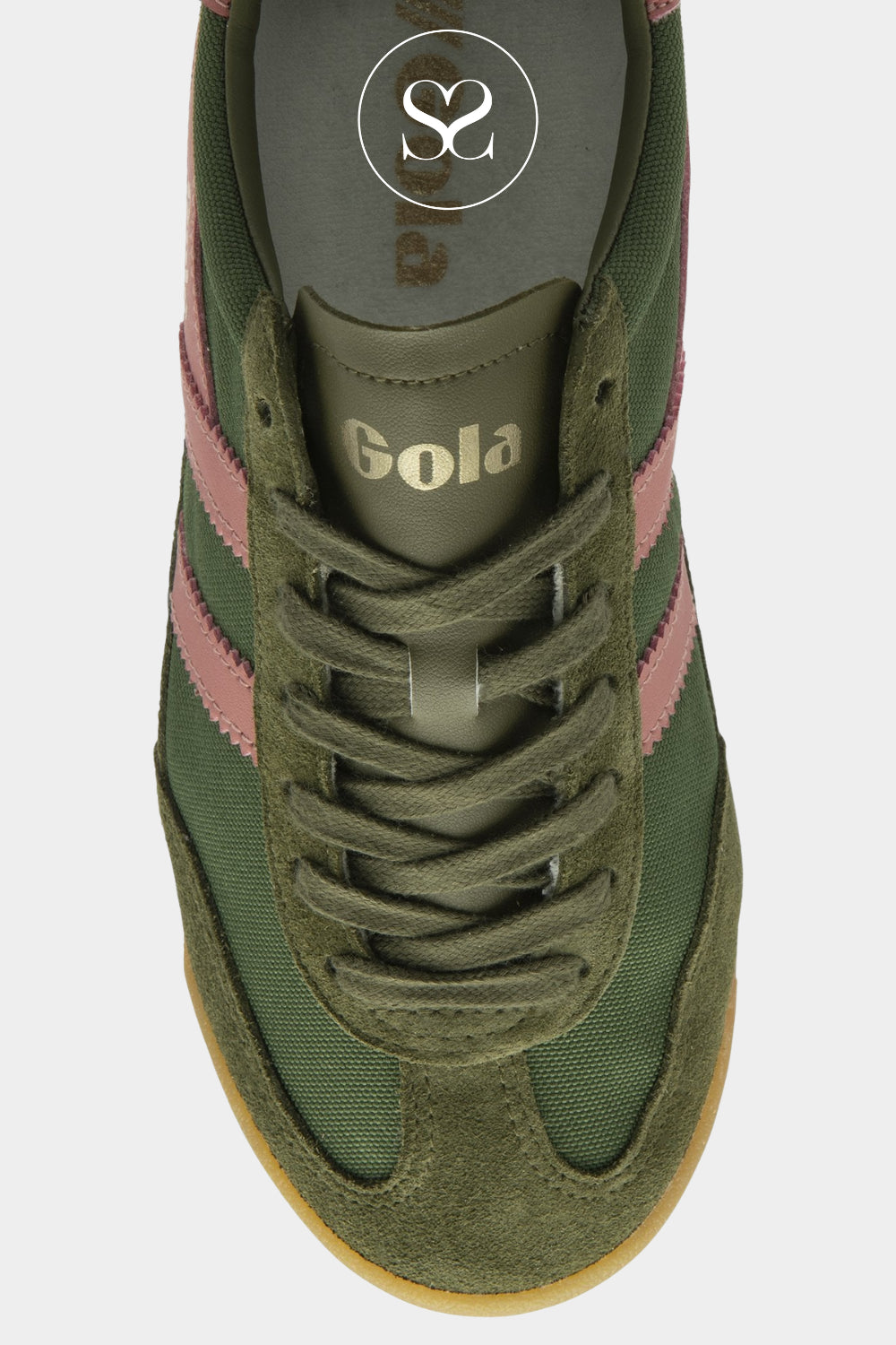 GOLA KHAKI/PINK RETRO TRAINER FOR WOMEN- TORNADO