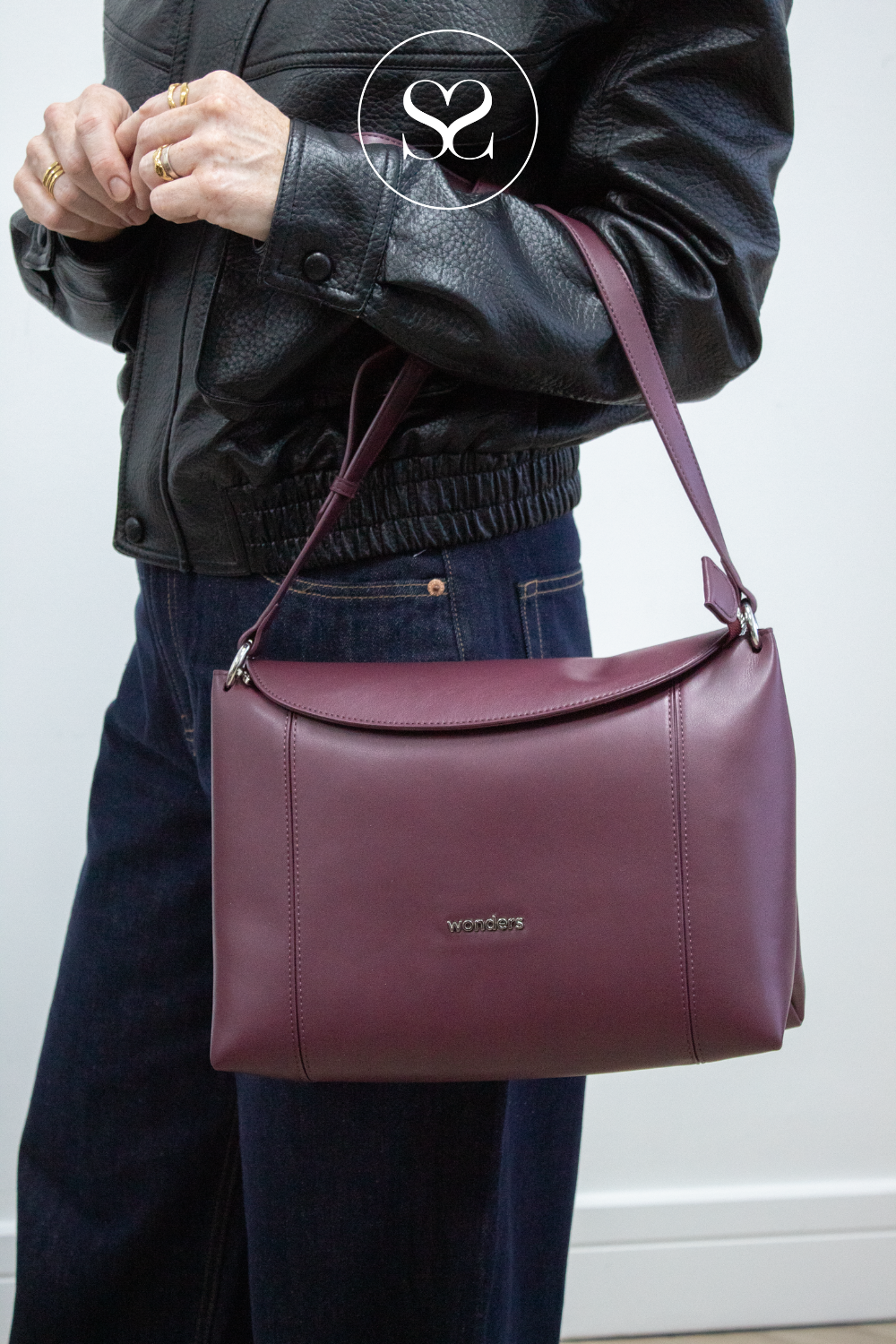 Wonders Wine Leather Cross-Body Bag  WB-56008