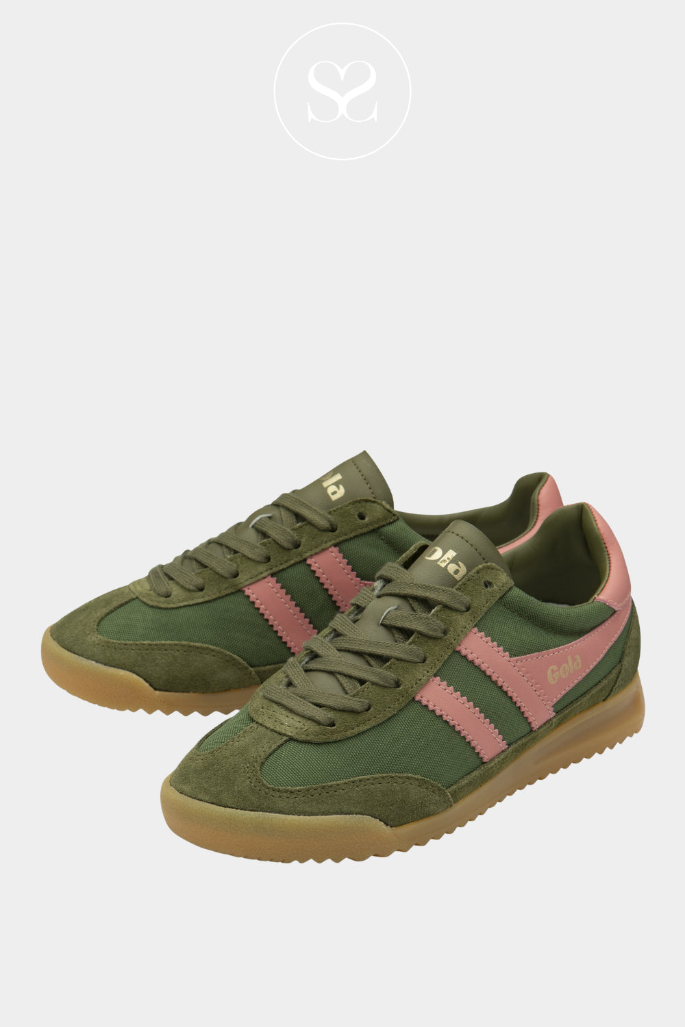 GOLA KHAKI/PINK RETRO TRAINER FOR WOMEN- TORNADO