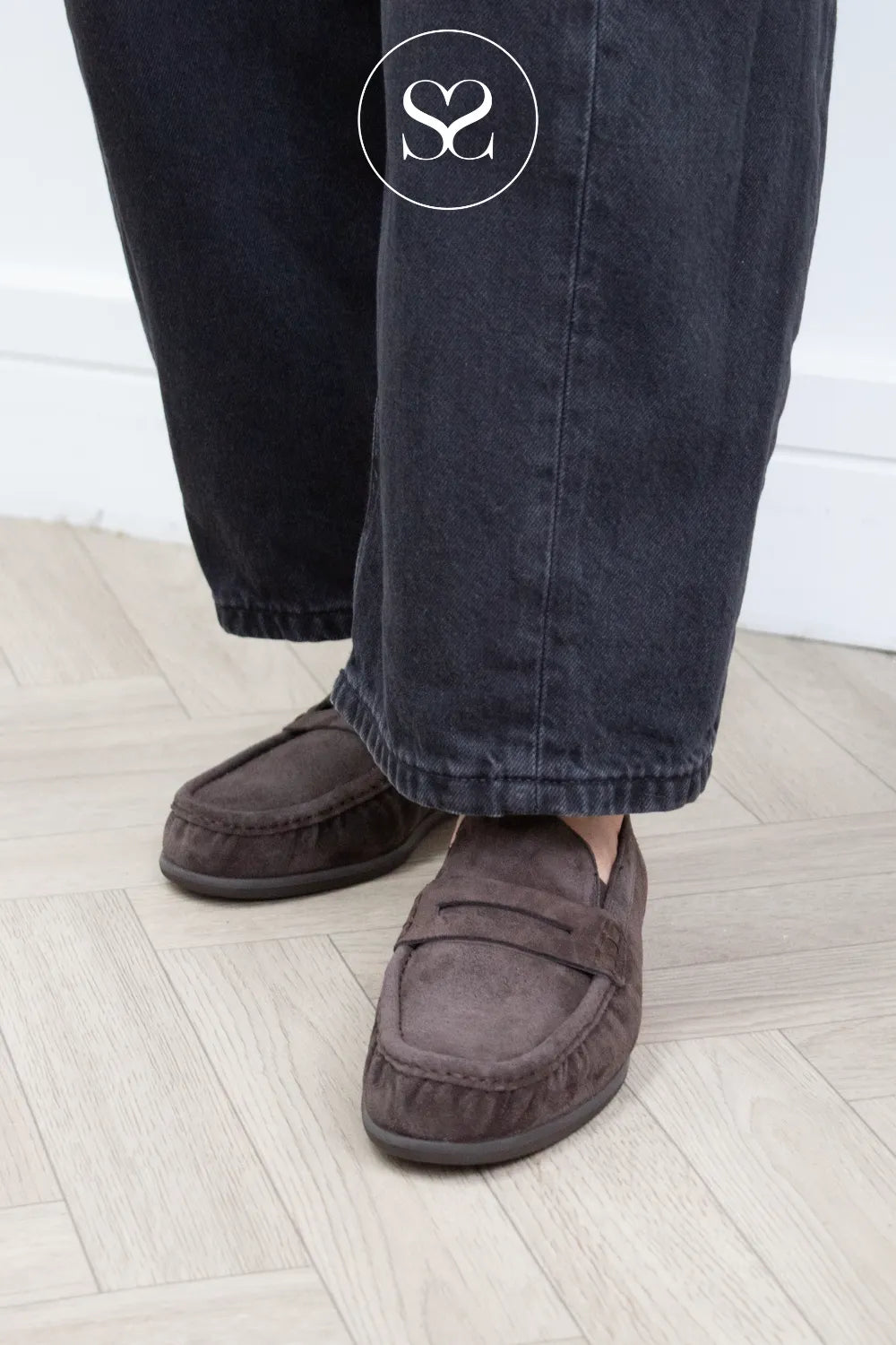 Paul Green Brown Suede Penny Loafers 1228