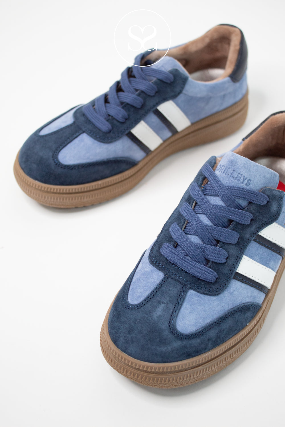 DRILLEYS BLUE & NAVY PLATFORM TRAINERS - EIGHTY THREE