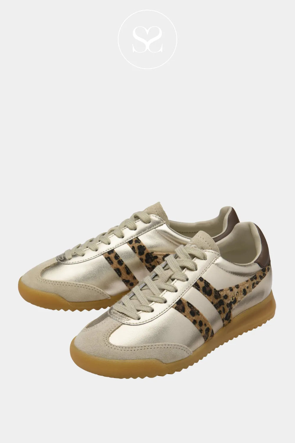 GOLA Gold Retro Trainers - Torpedo Glimmer Safari Retro-inspired silhouette that’s versatile, fashionable, and easy to style.