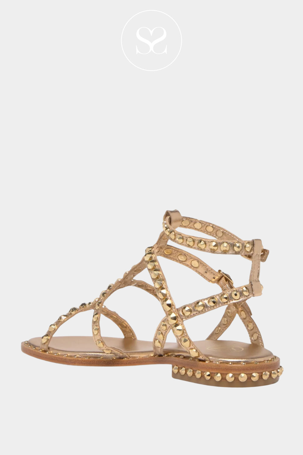 Ash Precious Gold Studded Gladiator Sandals