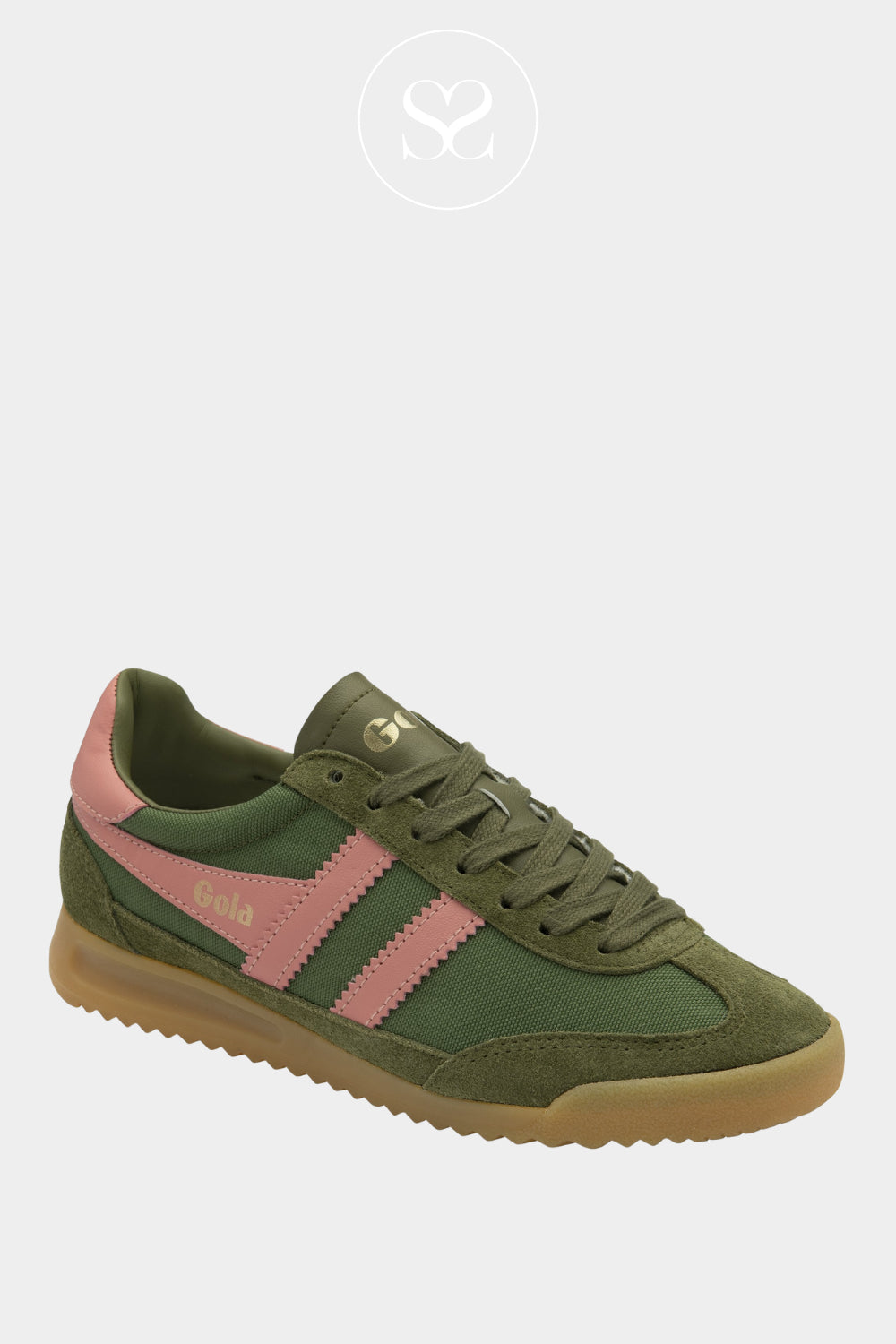 GOLA KHAKI/PINK RETRO TRAINER FOR WOMEN- TORNADO
