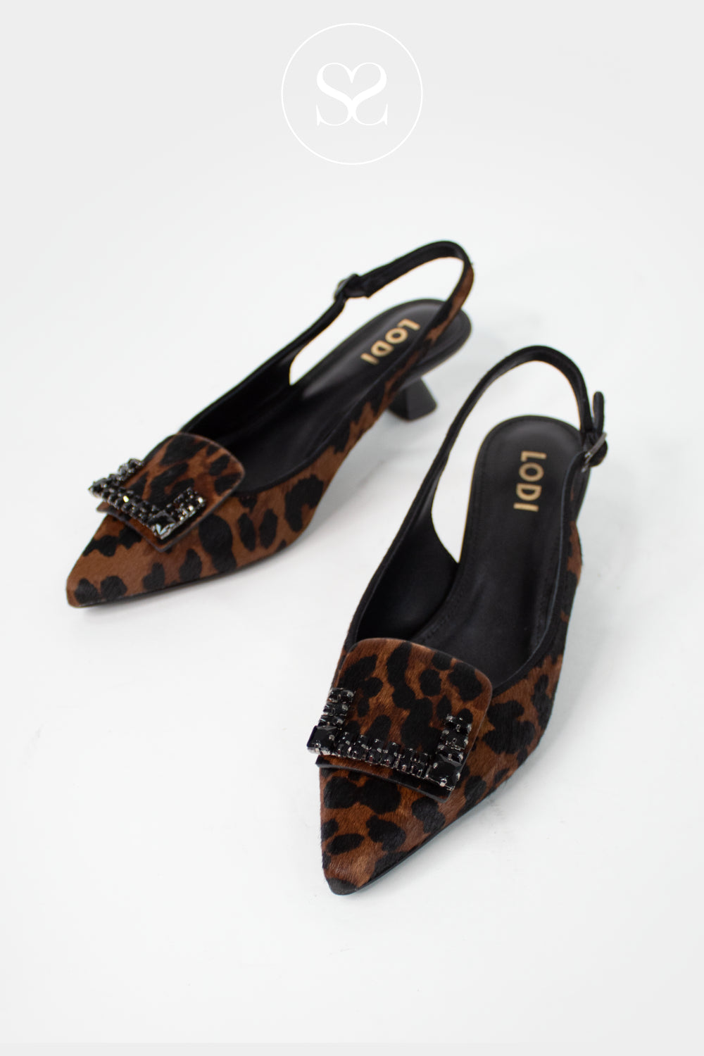 LODI LEOPARD PRINT KITTEN HEELS WITH SLINGBACK - A-RINOLA