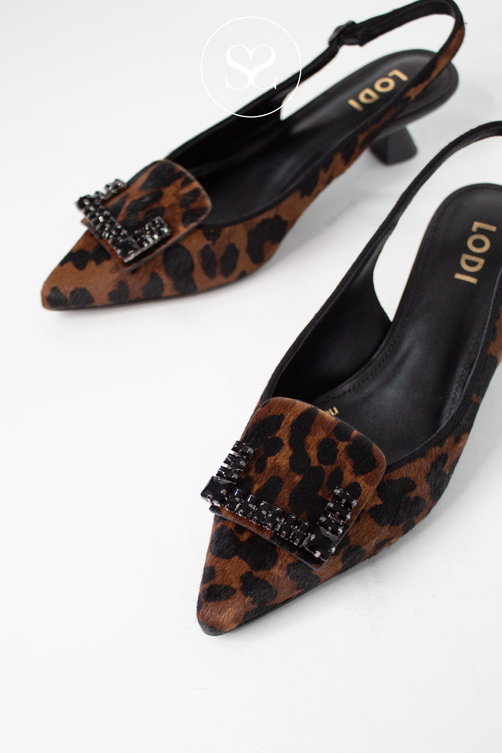 LODI LEOPARD PRINT KITTEN HEELS WITH SLINGBACK - A-RINOLA IRELAND