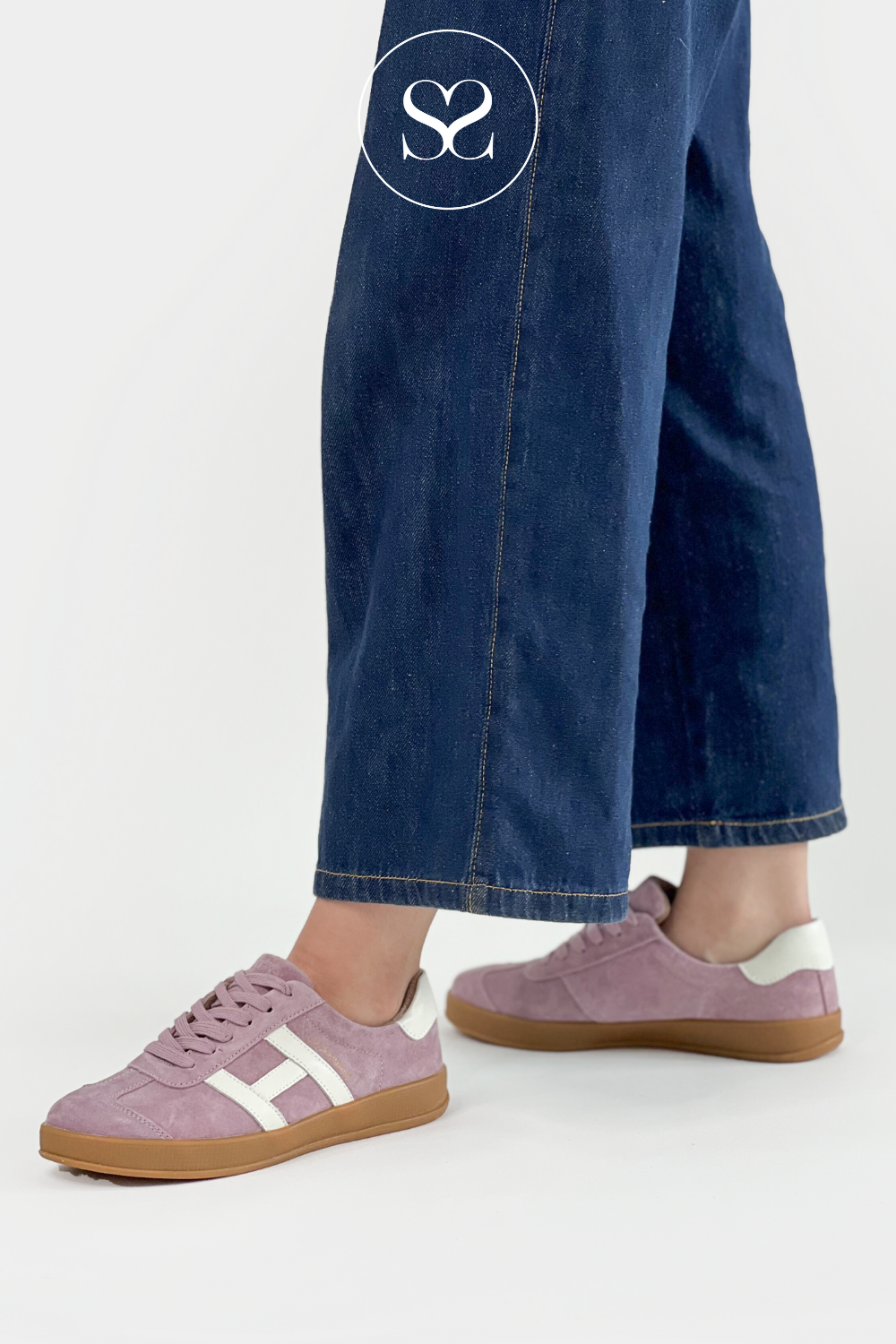 DRILLEYS LILAC (ROCK CANDY)  SIXTY LOW PROFILE TRENDY LACE UP TRAINERS WITH FLEXIBLE GUM SOLE AND SUPER SOFT INSIDE LINING