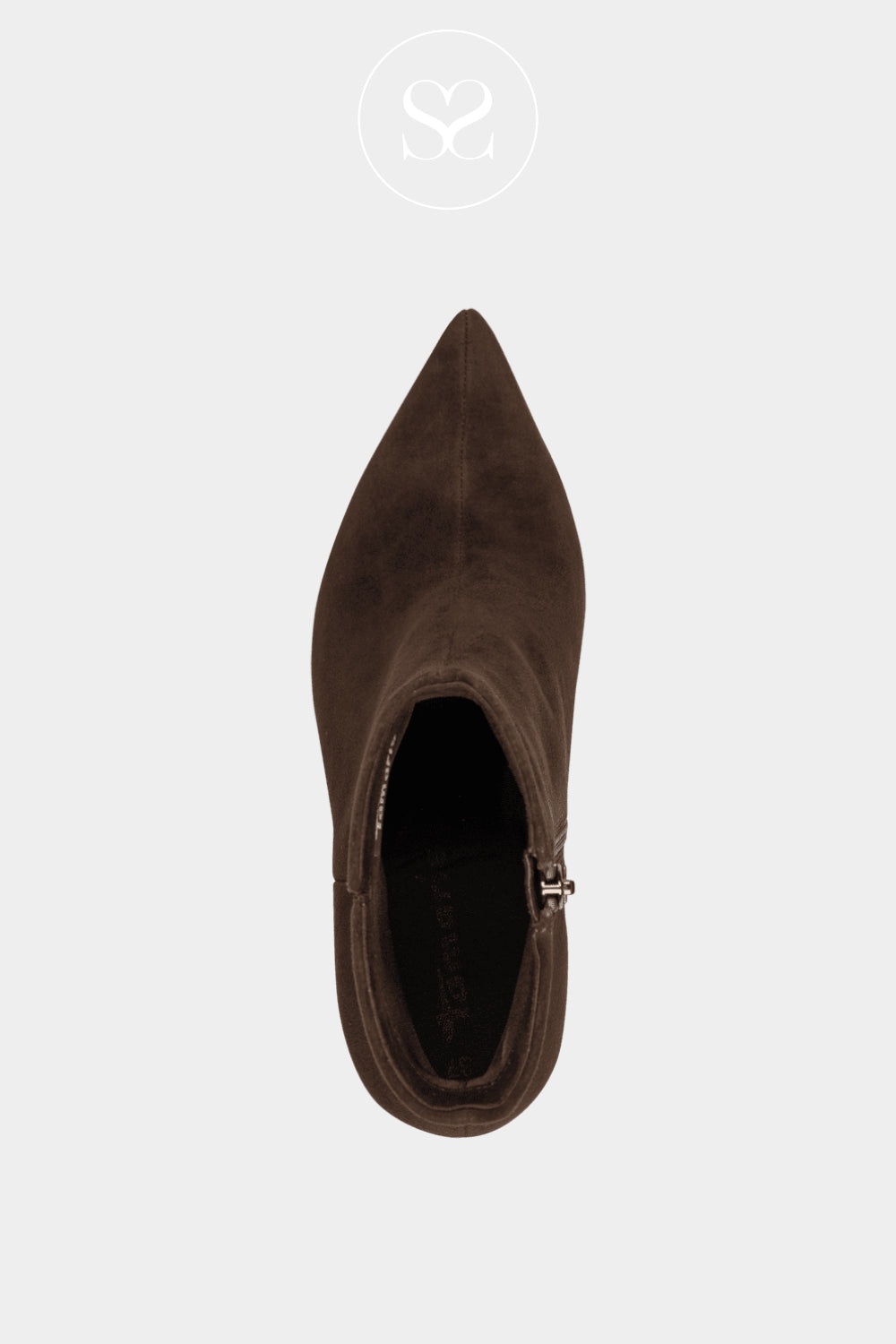 Tamaris Chocolate Brown Suede Stiletto Ankle Boots for Women in Ireland