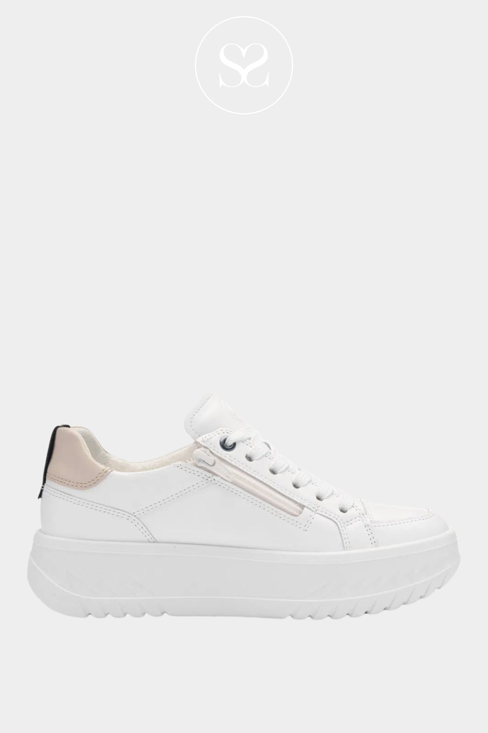 ARA White leather chunky trainer 12-46703