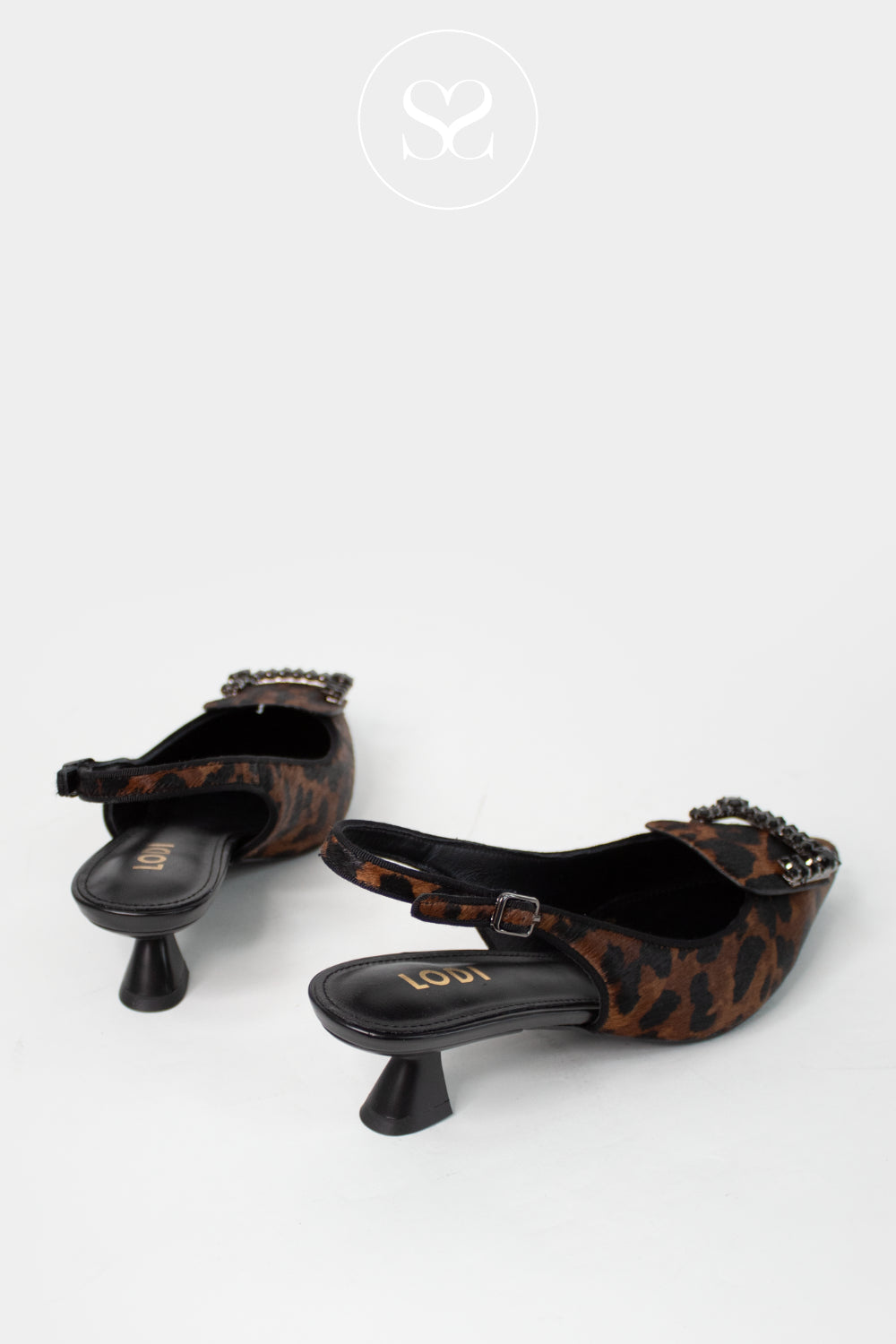 LODI LEOPARD PRINT KITTEN HEELS WITH SLINGBACK - A-RINOLA