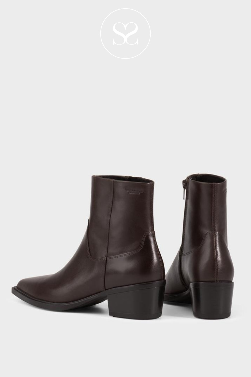 Vagabond Chocolate Brown Leather Ankle Boots - Kelsey 5810-101