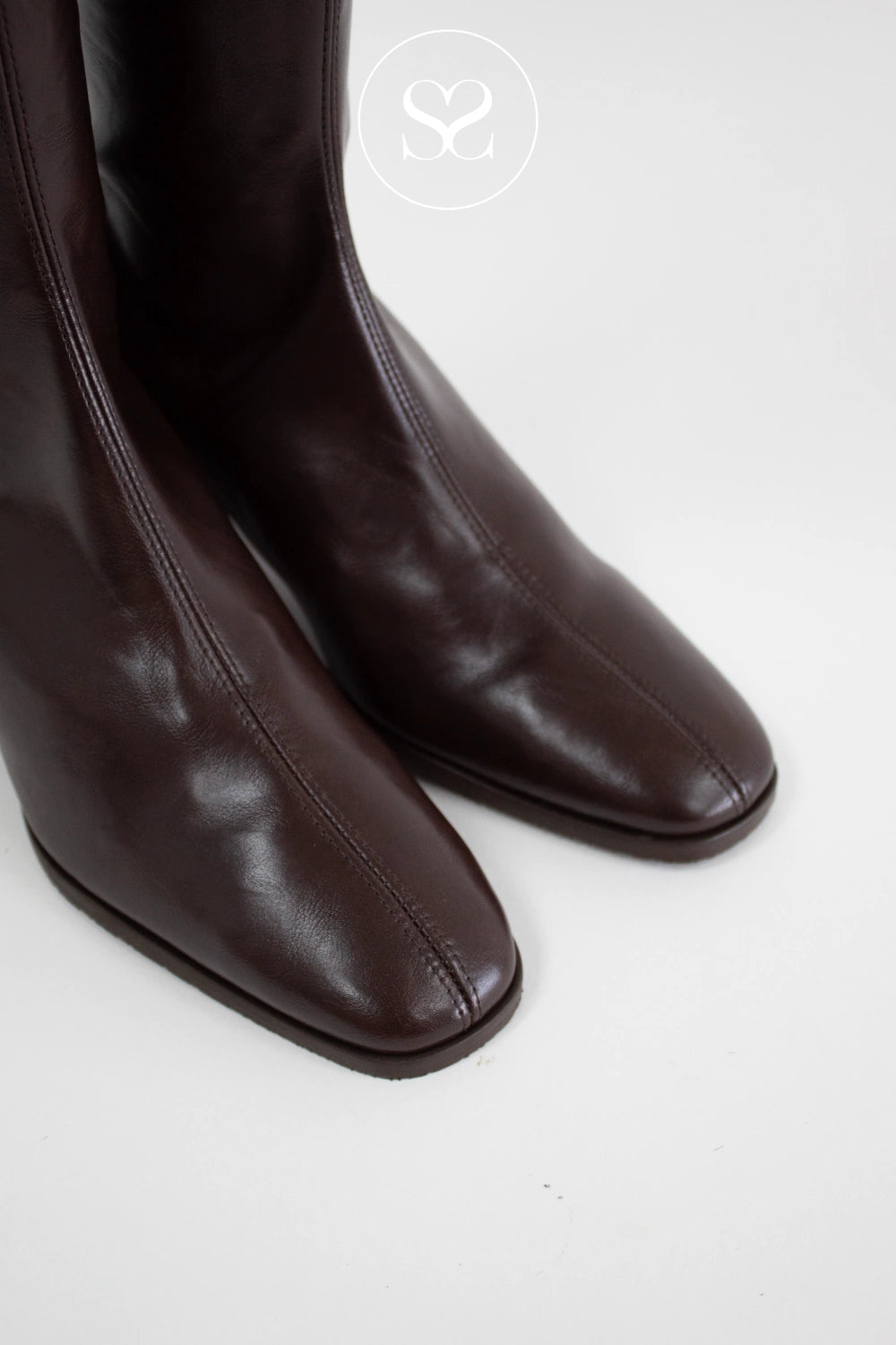 *** Miss Elastic Chocolate Brown Knee High Sock Boots - 78331
