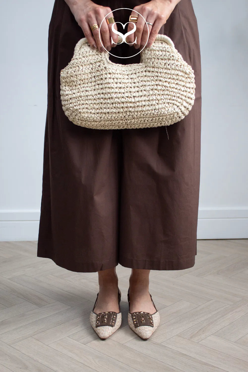 Lodi Brown Aztec Woven Pointed Flats - A-Como