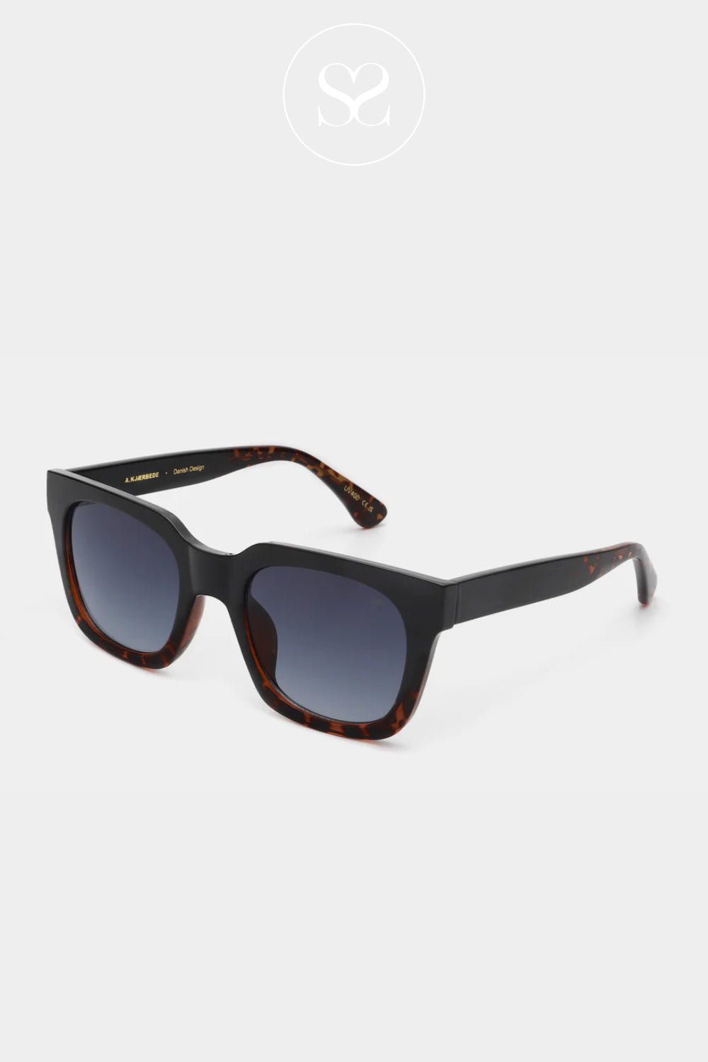 A.KJAERBEDE Black Demi Tortoise Sunglasses - Nancy