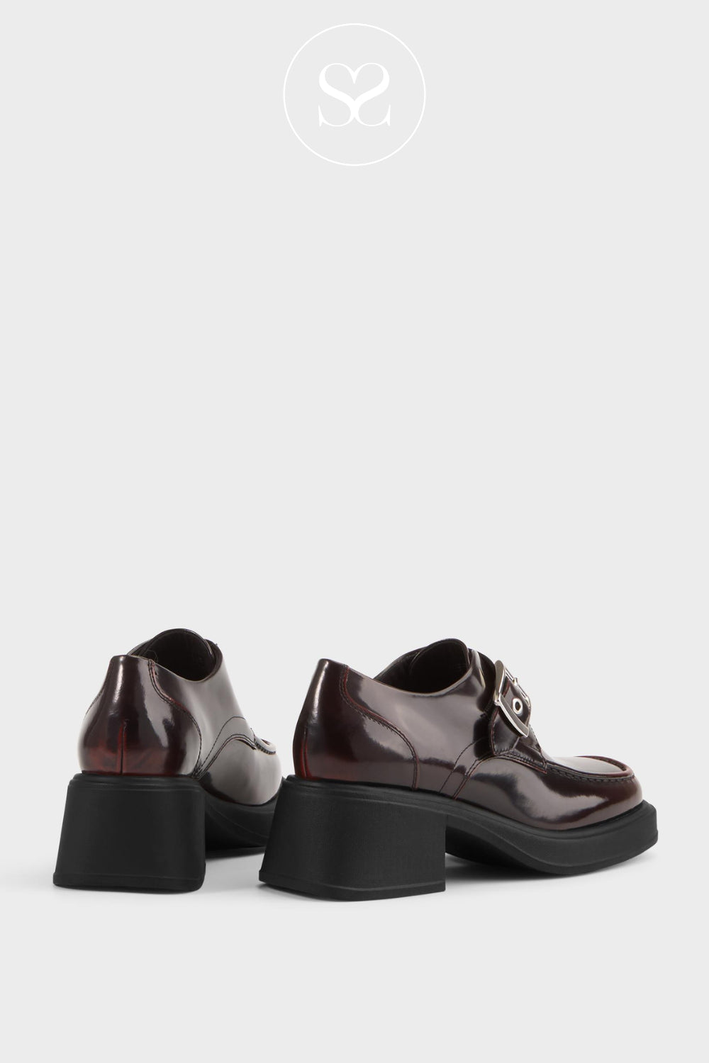 VAGABOND BURGUNDY BLOCK HEEL PLATFORM SHOES - DORAH 6042-004