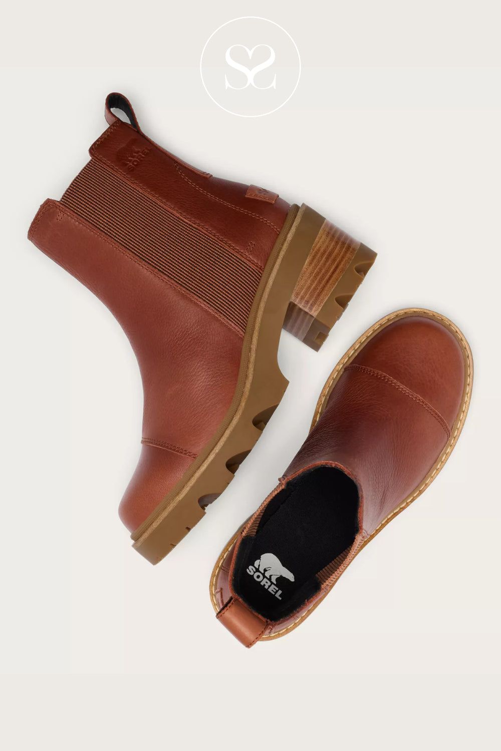 Sorel Tan Waterproof Heeled Chelsea Boots - Joan Now