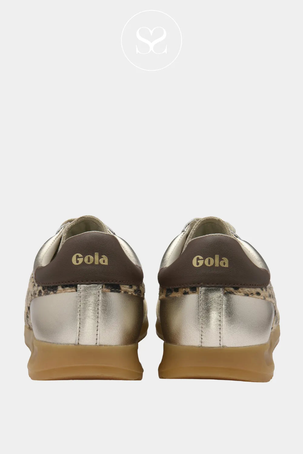 GOLA Gold Retro Trainers - Torpedo Glimmer Safari Cushioned interior and gum sole ensure flexible, comfortable support.