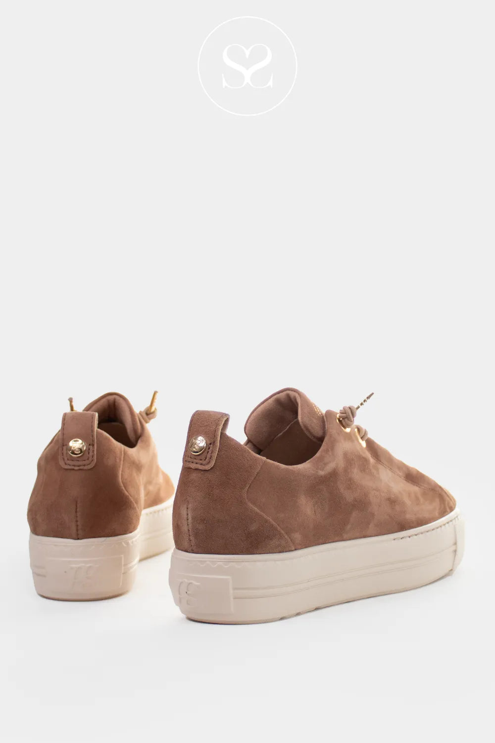 Paul Green Camel/brown pull on flatform trainers 5017 for women Versatile and neat silhouette for dressing up or down 