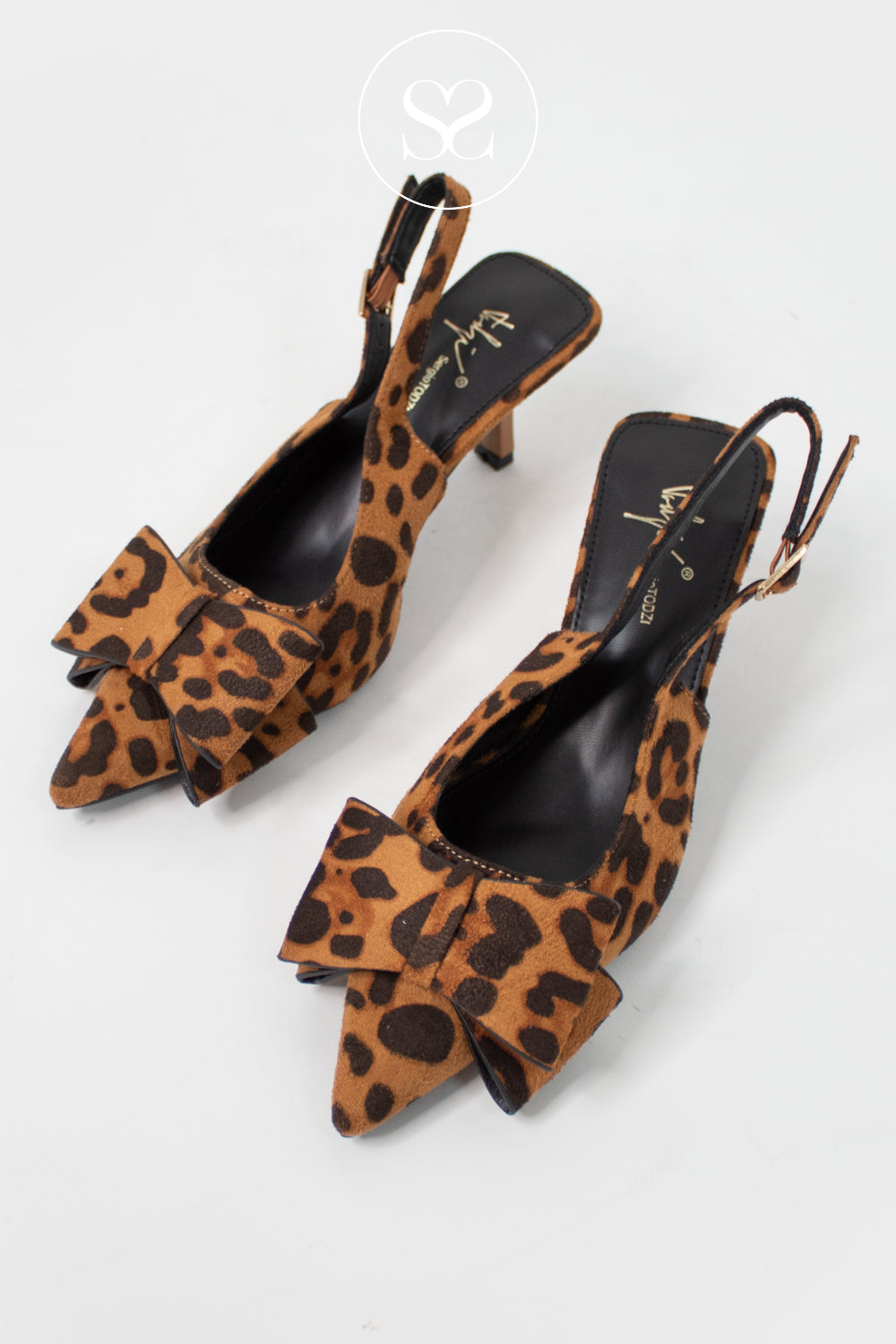 LEOPARD PRINT POINTED TOE SLINGBACK KITTEN HEEL - 88114 IRELAND
