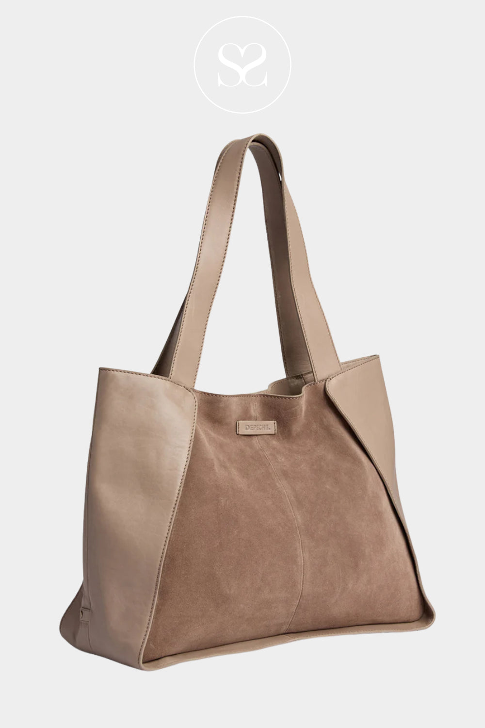 Depeche Taupe Suede Shopper - 16892