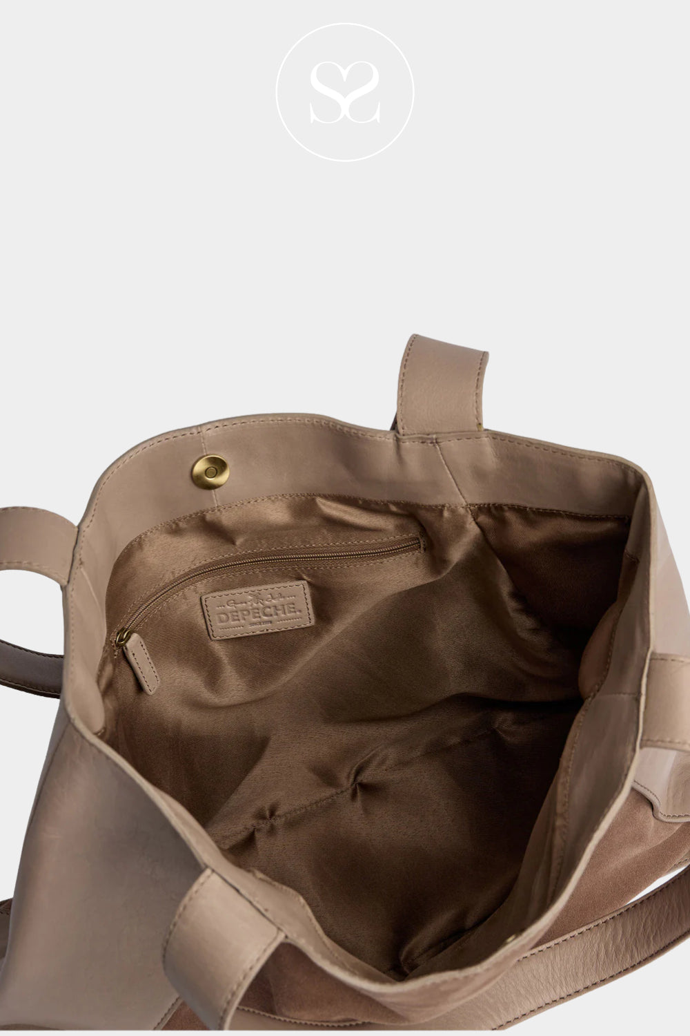 Depeche Taupe Suede Shopper - 16892