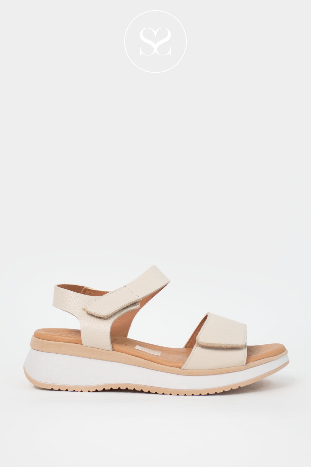 Oh My Sandals Off-White Wedge Walking Sandals 5942 Ireland