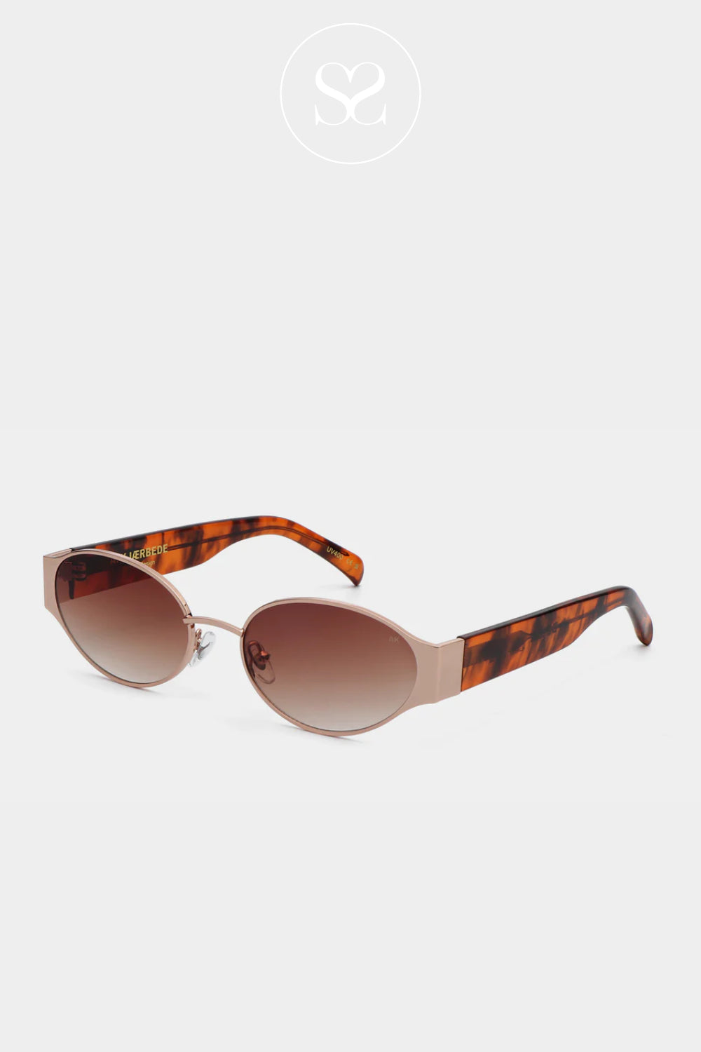 A.KJAERBEDE Rose Gold Havana Sunglasses -Bella Ireland