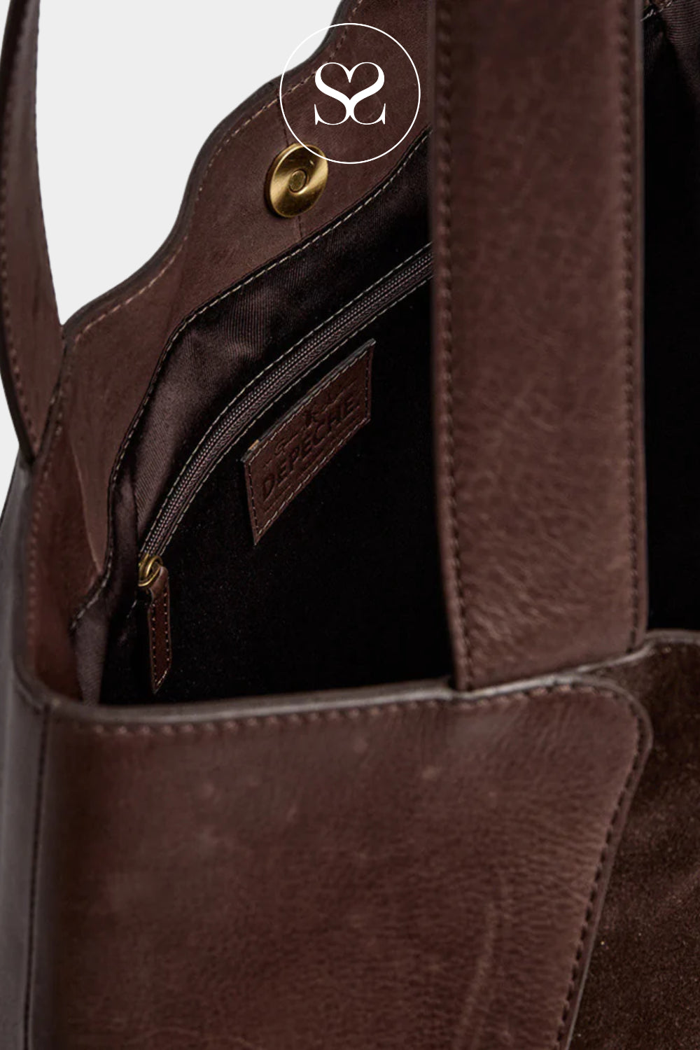 Depeche Brown Suede Shopper - 16892