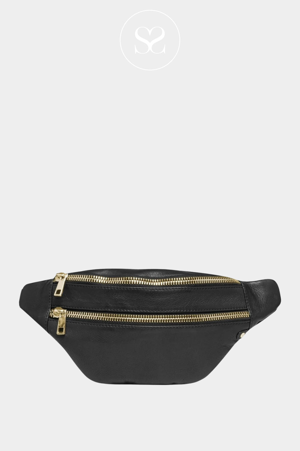 Depeche Black Leather Crossbody Bumbag - 13952