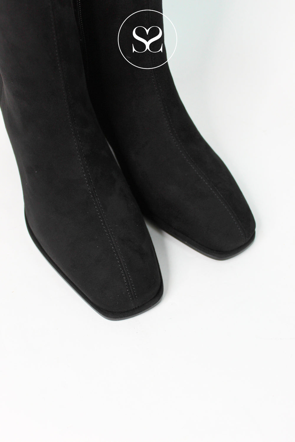 LODI BLACK SUEDE BLOCK HEEL PLATFORM ANKLE BOOTS - LAIRA