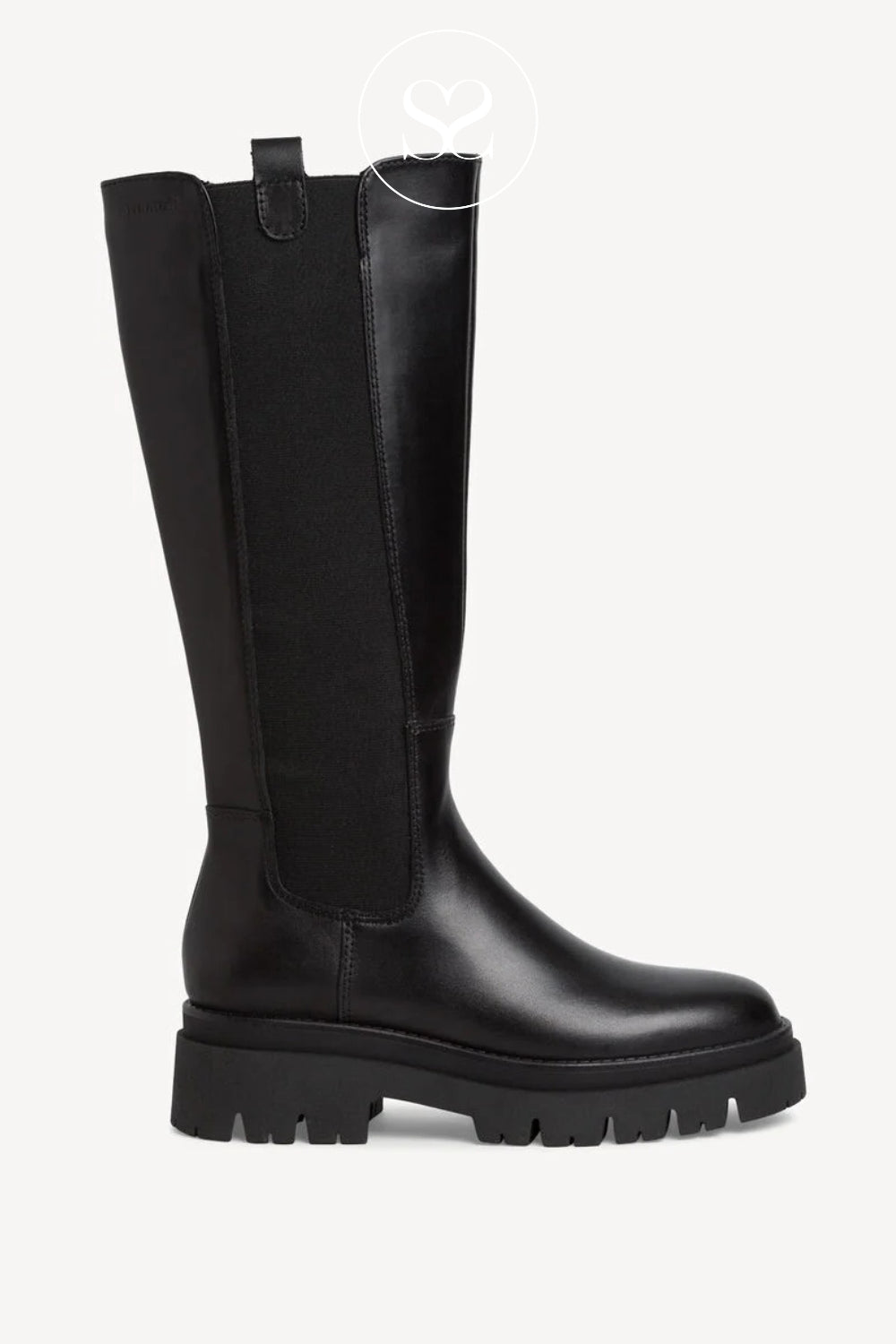 Comfortable casual black knee high boots for women from Tamaris