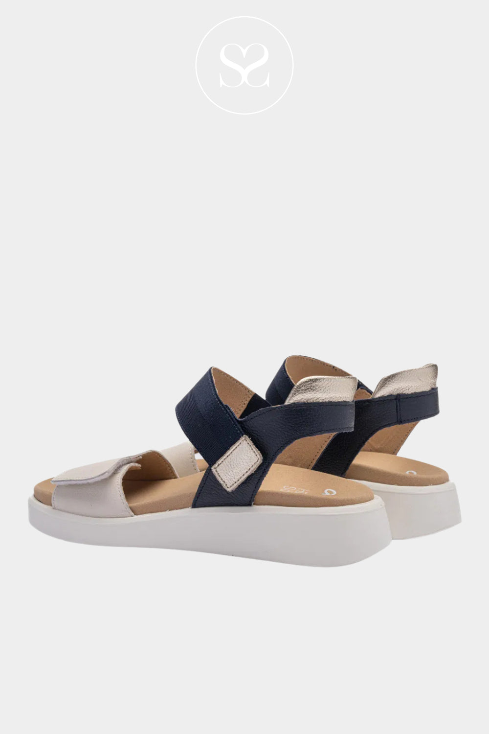 Ara Navy/Off White Walking Sandals 12-21406