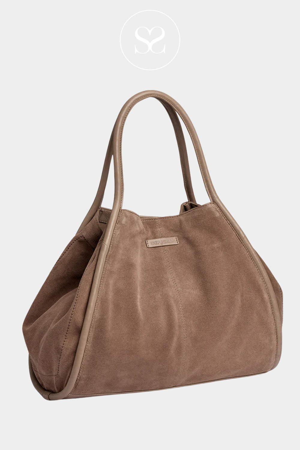 Depeche Taupe Suede Shopper - 16466
