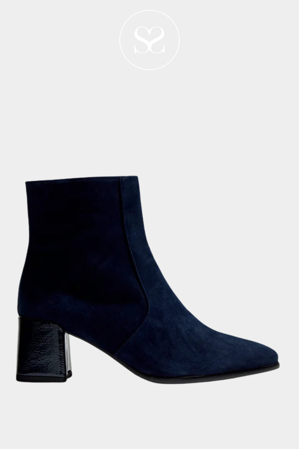 Regarde Le Ciel navy block heel boot for women Millie-01