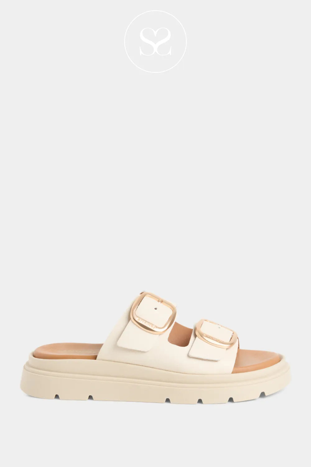 Tamaris Off-White Chunky Slider Sandals 1-27239-42