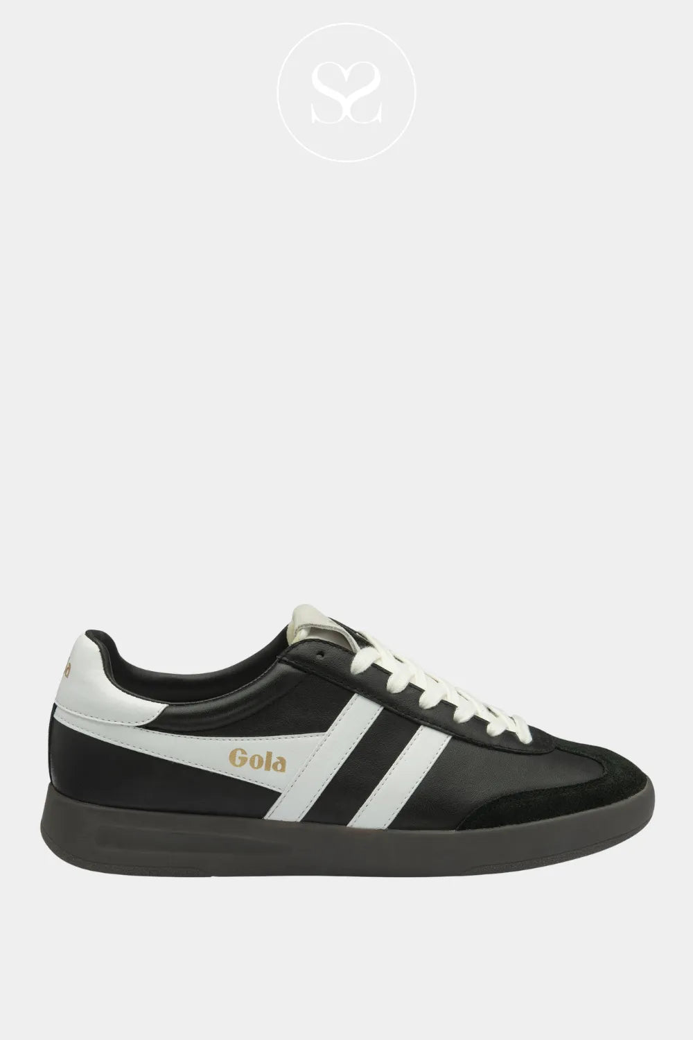 Gola Retro Black/White Leather Trainer For Women - Cyclone