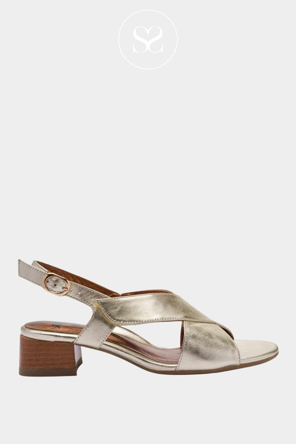 ARA Gold Block Heel Sandals 12-51802 - Ireland