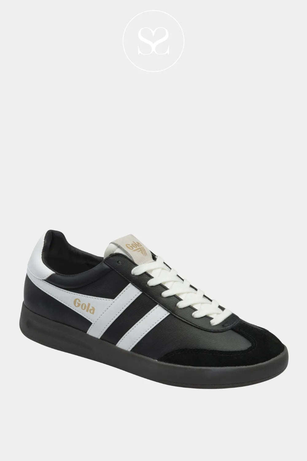 Gola Retro Black/White Leather Trainer For Women - Cyclone