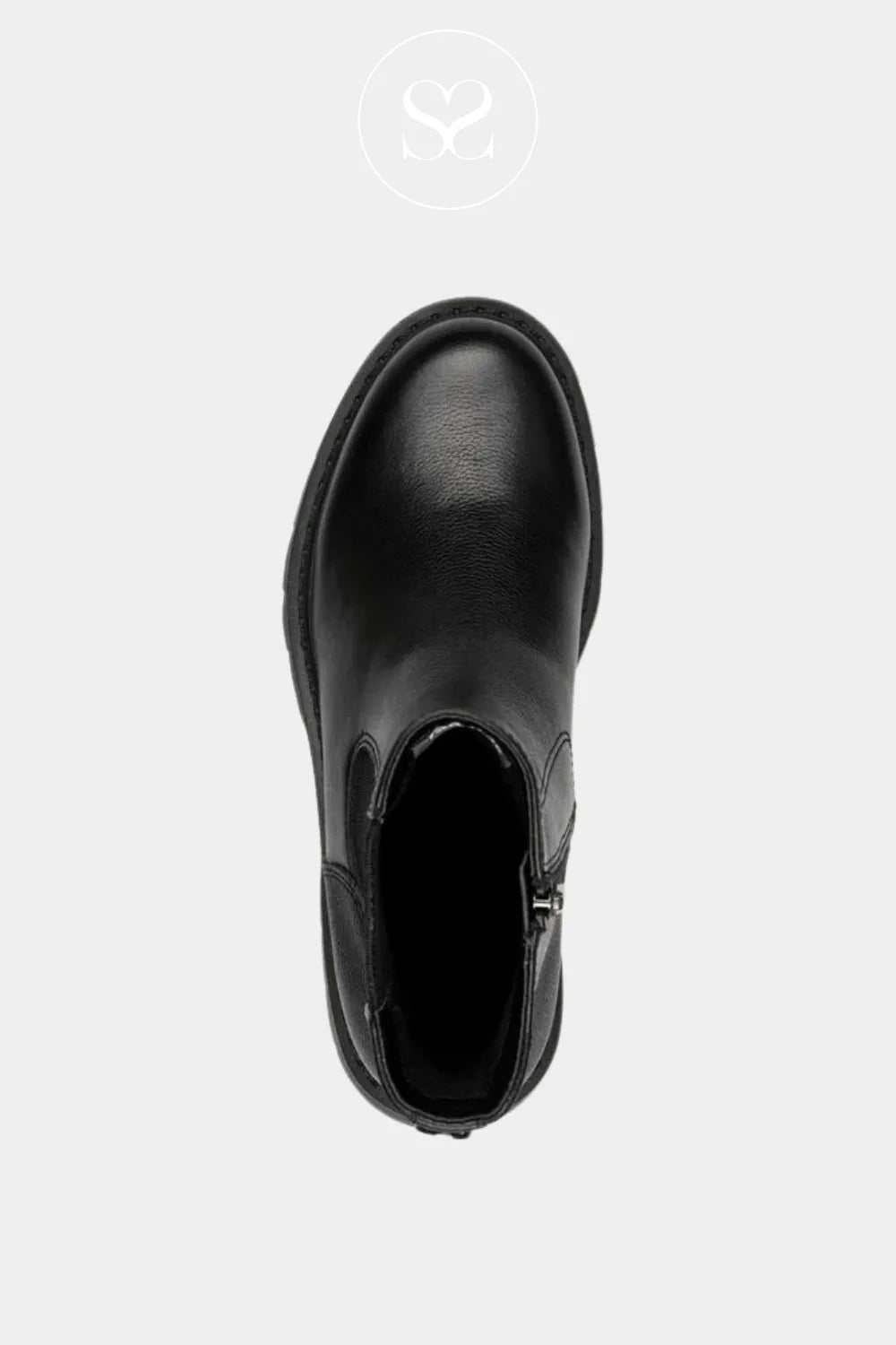 TAMARIS ROUND TOE LEATHER BOOT WITH SIDE ZIP IRELAND