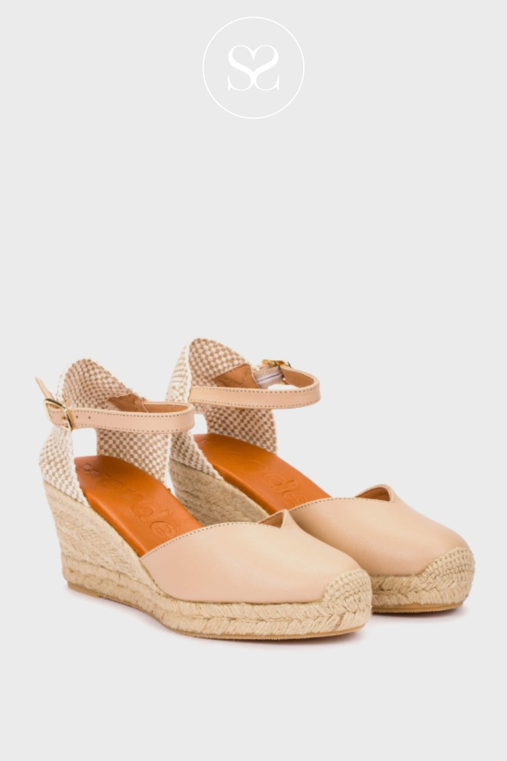 Wonders Beige Espadrille Wedge Sandals - YD-SI685