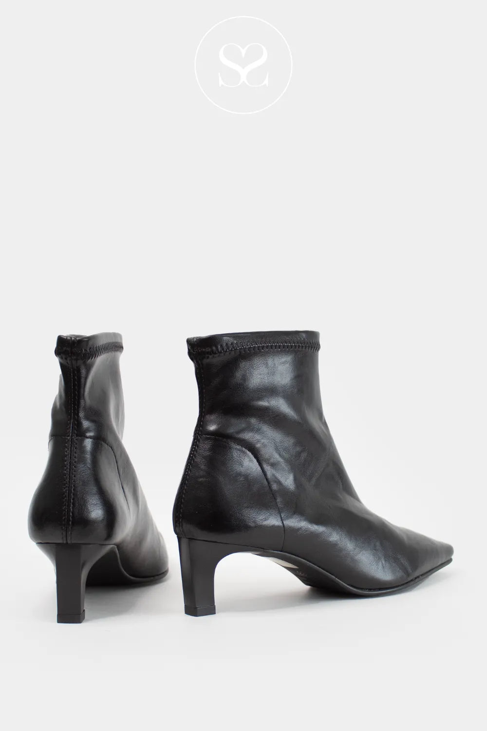 MISS ELASTIC BLACK PULL ON SOCK BOOTS 78101