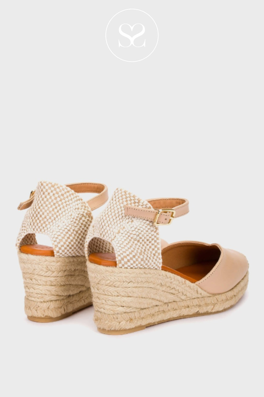 Wonders Beige Espadrille Wedge Sandals - YD-SI685