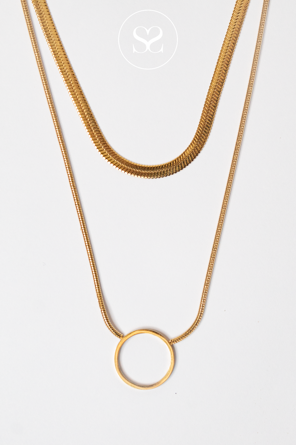 EMMY 10S GOLD LAYERED TWO CHAIN NECKLACE
