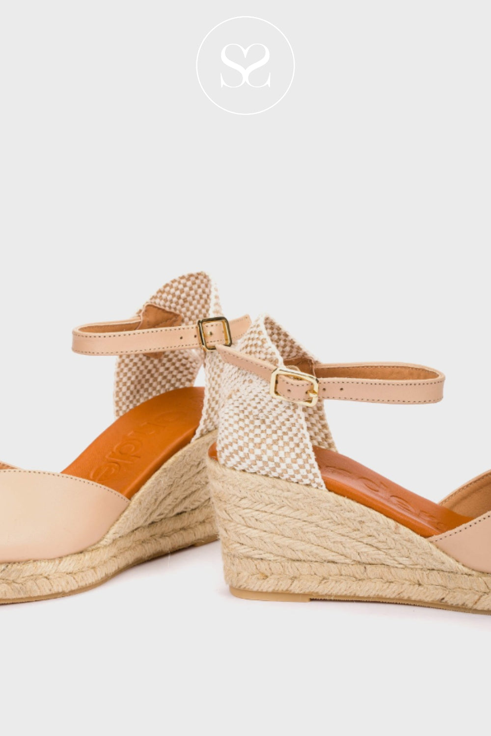 Wonders Beige Espadrille Wedge Sandals - YD-SI685
