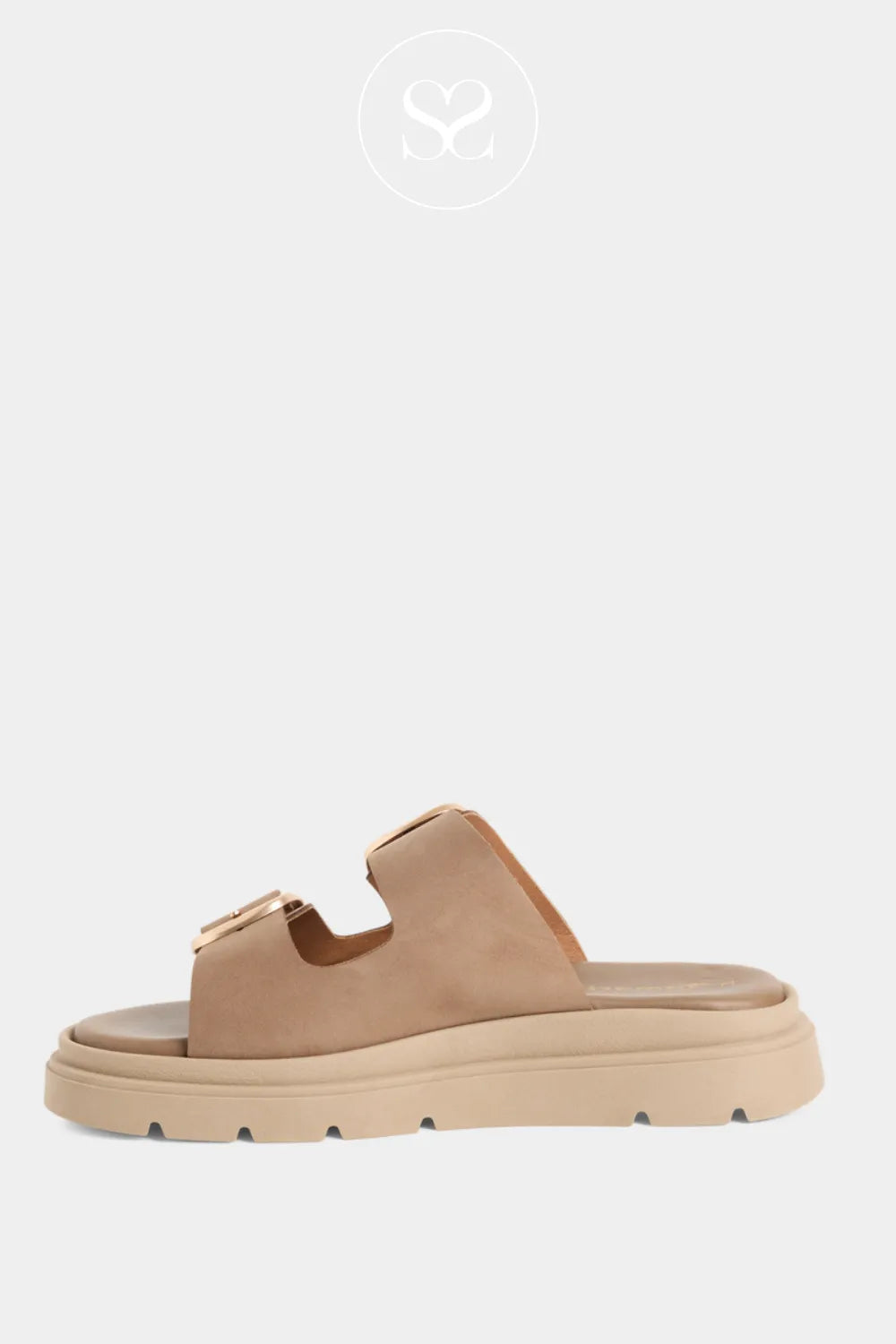 Tamaris Beige Chunky Slider Sandals 1-27239-42