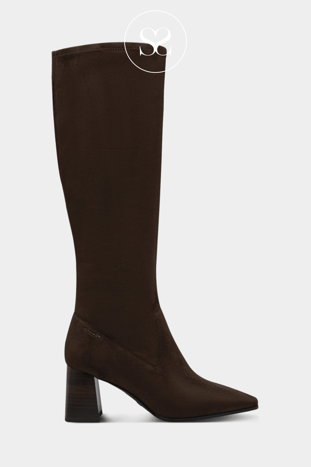 Tamaris Chocolate Brown Suede Pointed Knee-High Boots - 1-25528 for Women in Ireland